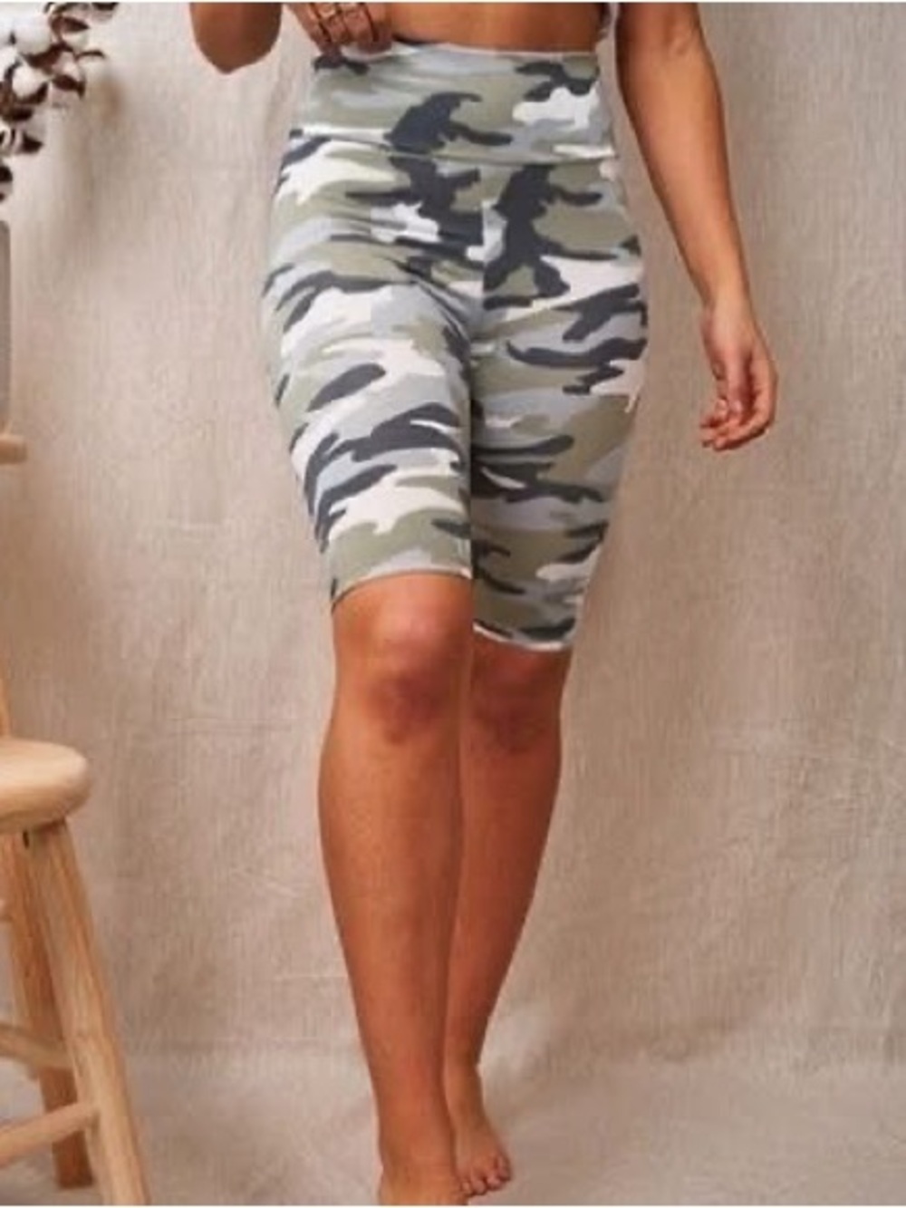 White Birch Womens Camo shorts- Gray and Green